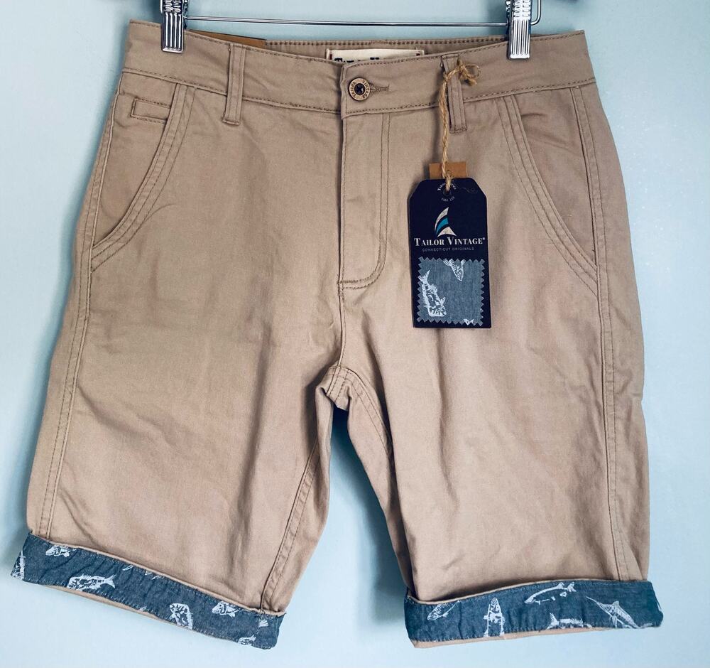 Tailor Vintage Men's Shorts 28 Khaki Summer Casual Vacation